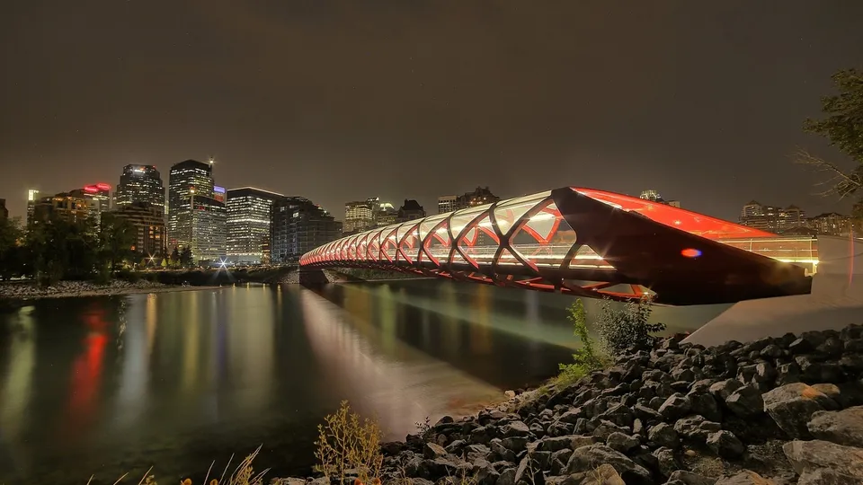 The Peace Bridge in City Centre Calgary.