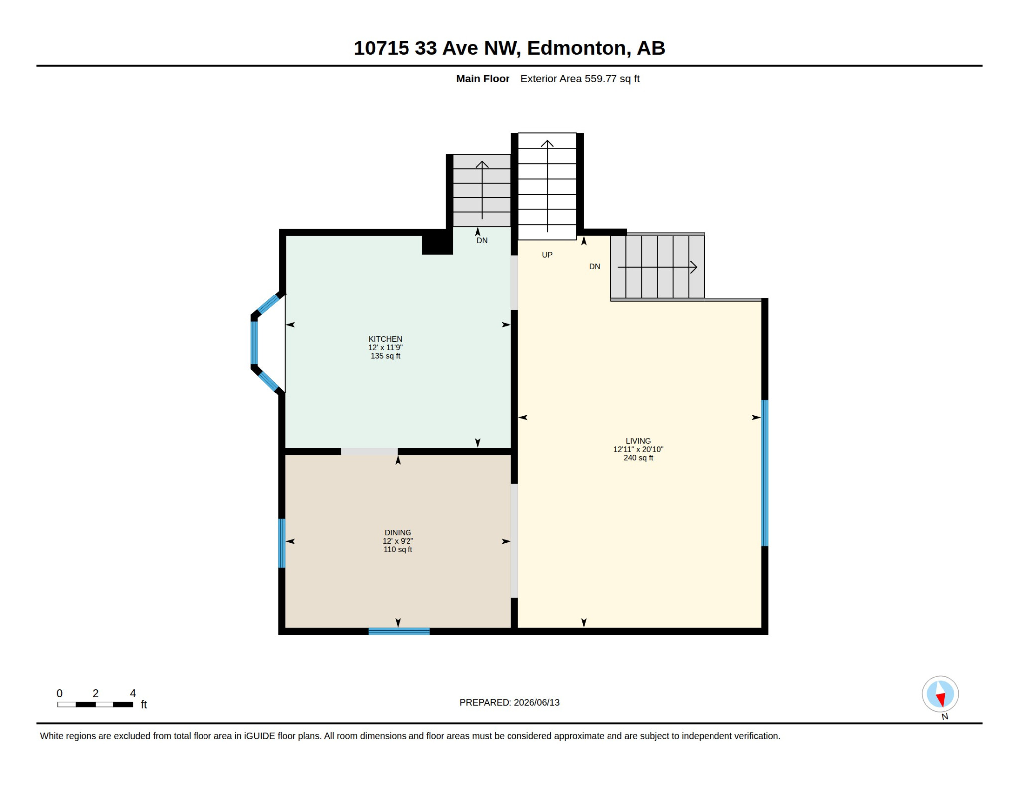 Main floor plan for 10715 33 Ave NW Edmonton