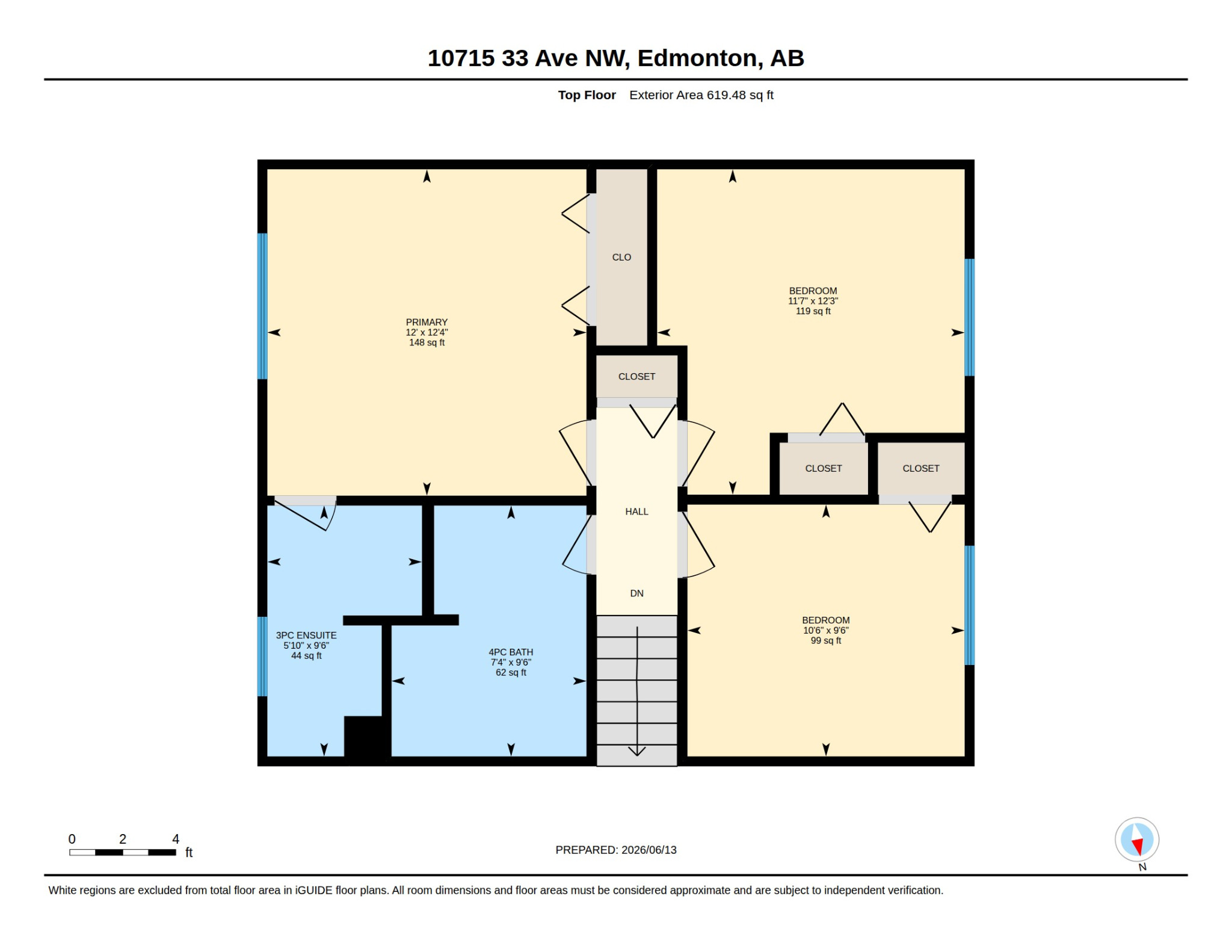 Top floor plan for 10715 33 Ave NW Edmonton