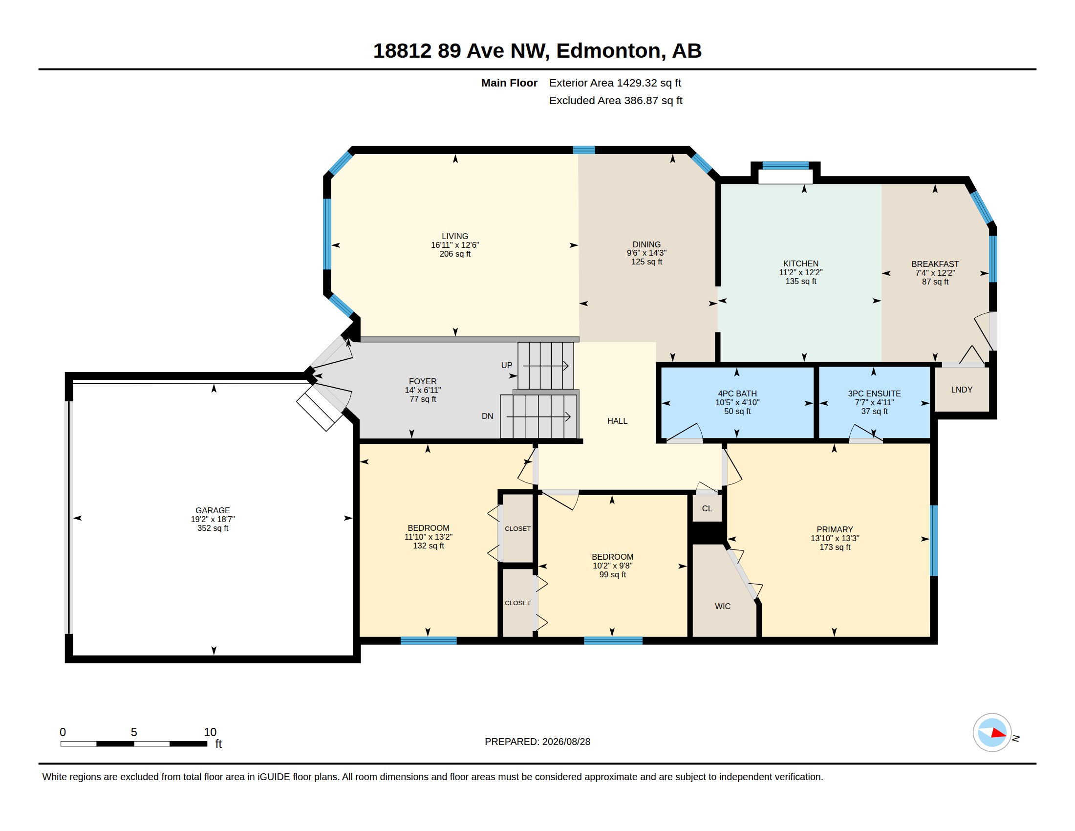 Main floor plan for 18812 89 Ave NW Edmonton