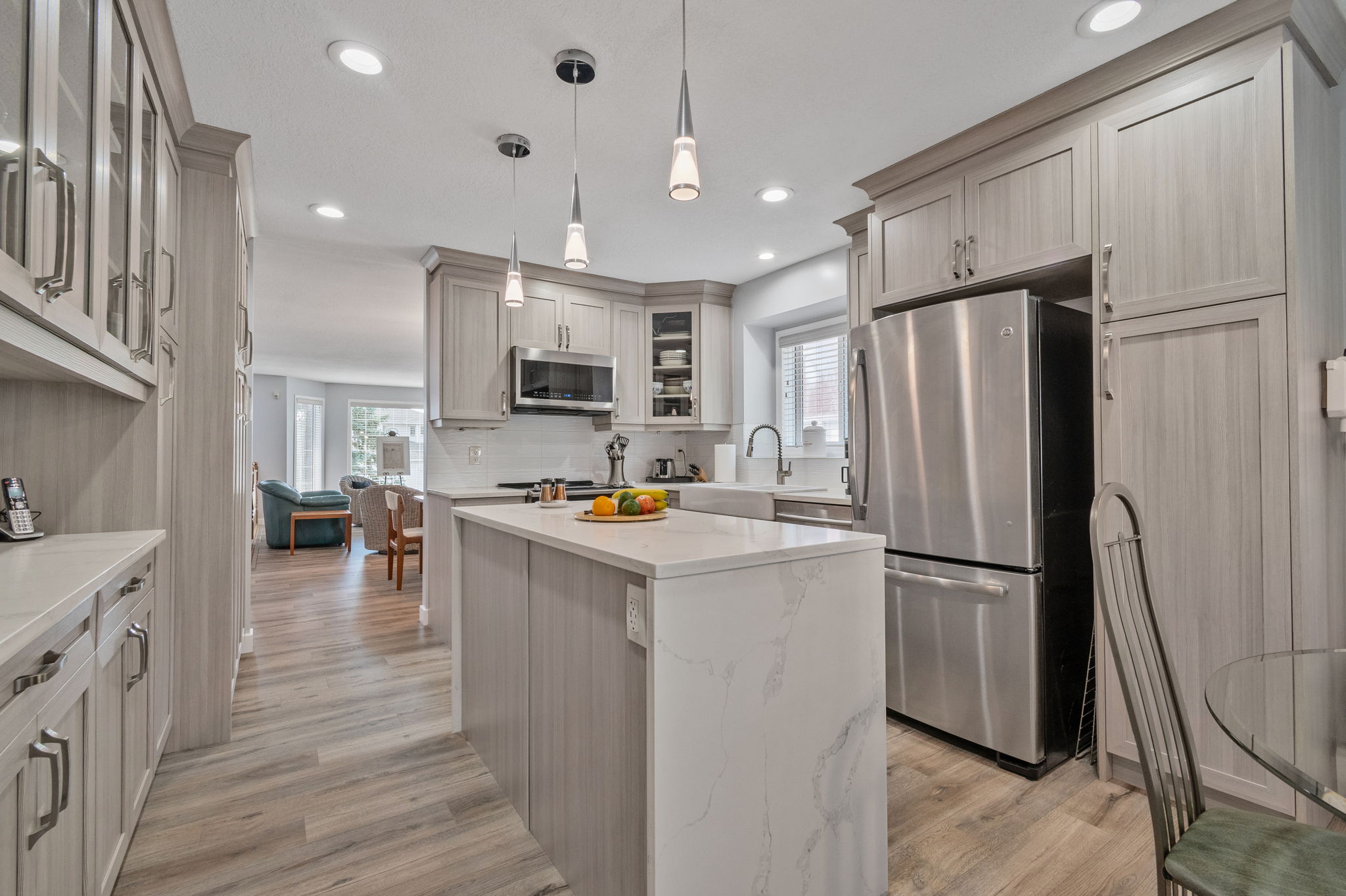 A renovated kitchen at the heart of the home at 18812 89 Ave NW Edmonton